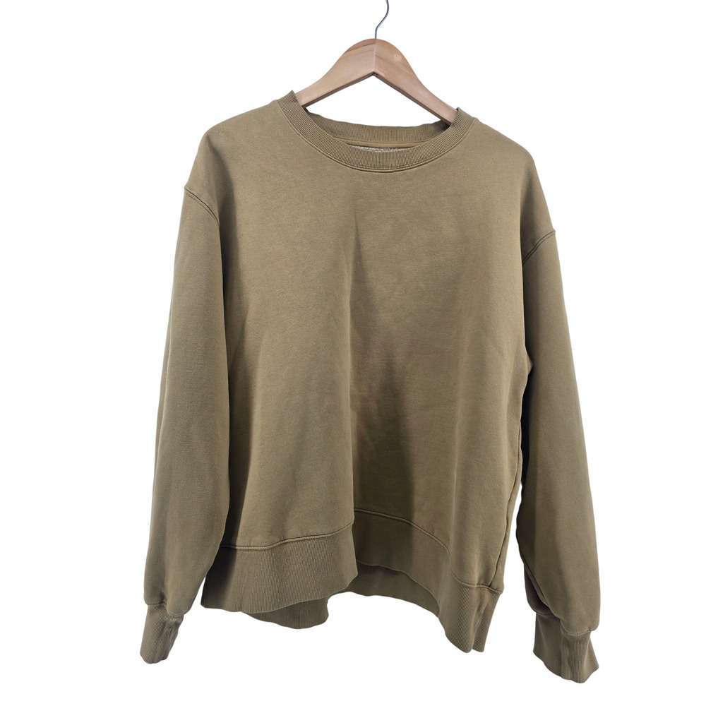 Tna Sweatshirt Womens 2 CozyAF Perfect Crew Camel Tan Fleece Pullover EUC